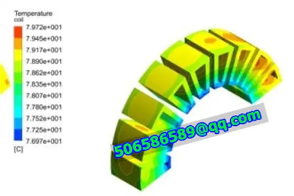 Analýza magnetického poľa statora motora s axiálnym tokom bez strmeňa