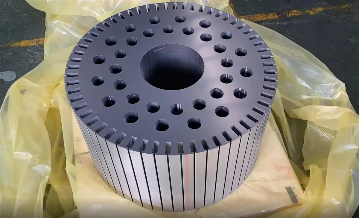 stator laminering stapling bonded metod